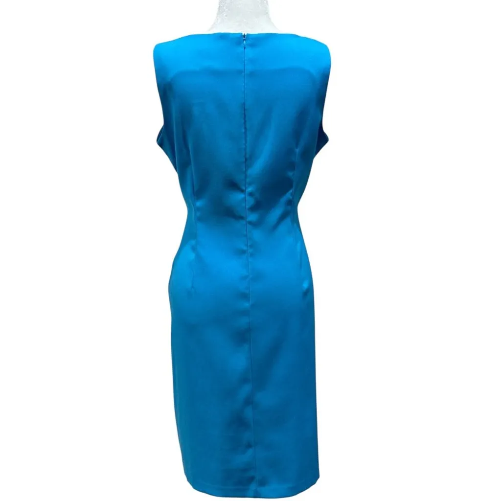 RONNI NICOLE Size10 Womens Sleeveless Blue Summer Strech Comfort Dress Scoop nec - Image 4