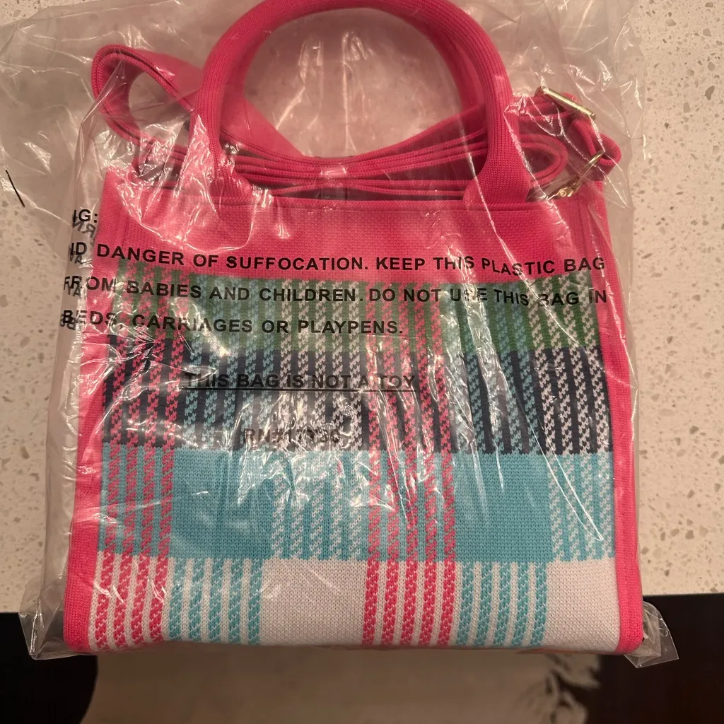 Kate Spade x Target Pink Plaid Knit Crossbody Bag - Image 6