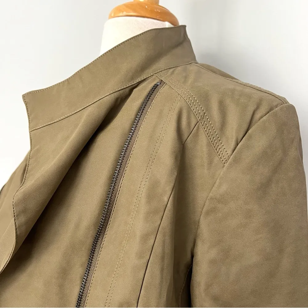 Marc New York by Andrew Marc Olive Army Green Moto Jacket Size M - Image 10