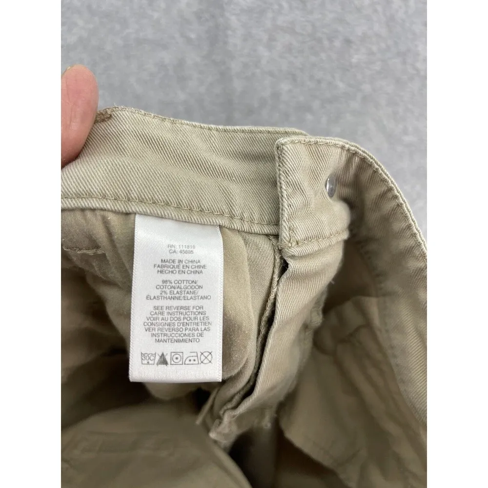 Michael Kors MK Women's Pants Tan Brown Slim Size 2 Gold Zipper Pockets Cotton - Image 3