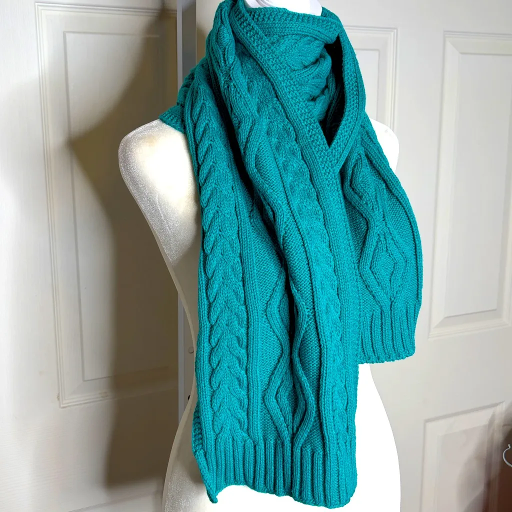 Scarf Teal Green Blue A34 - Image 2
