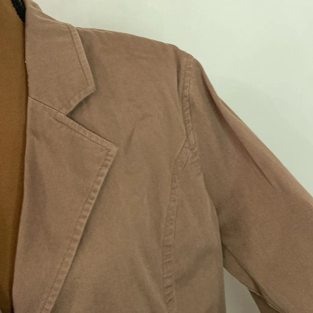 J Jill brown cotton lagenlook two button lightweight blazer size XL petite - Image 6