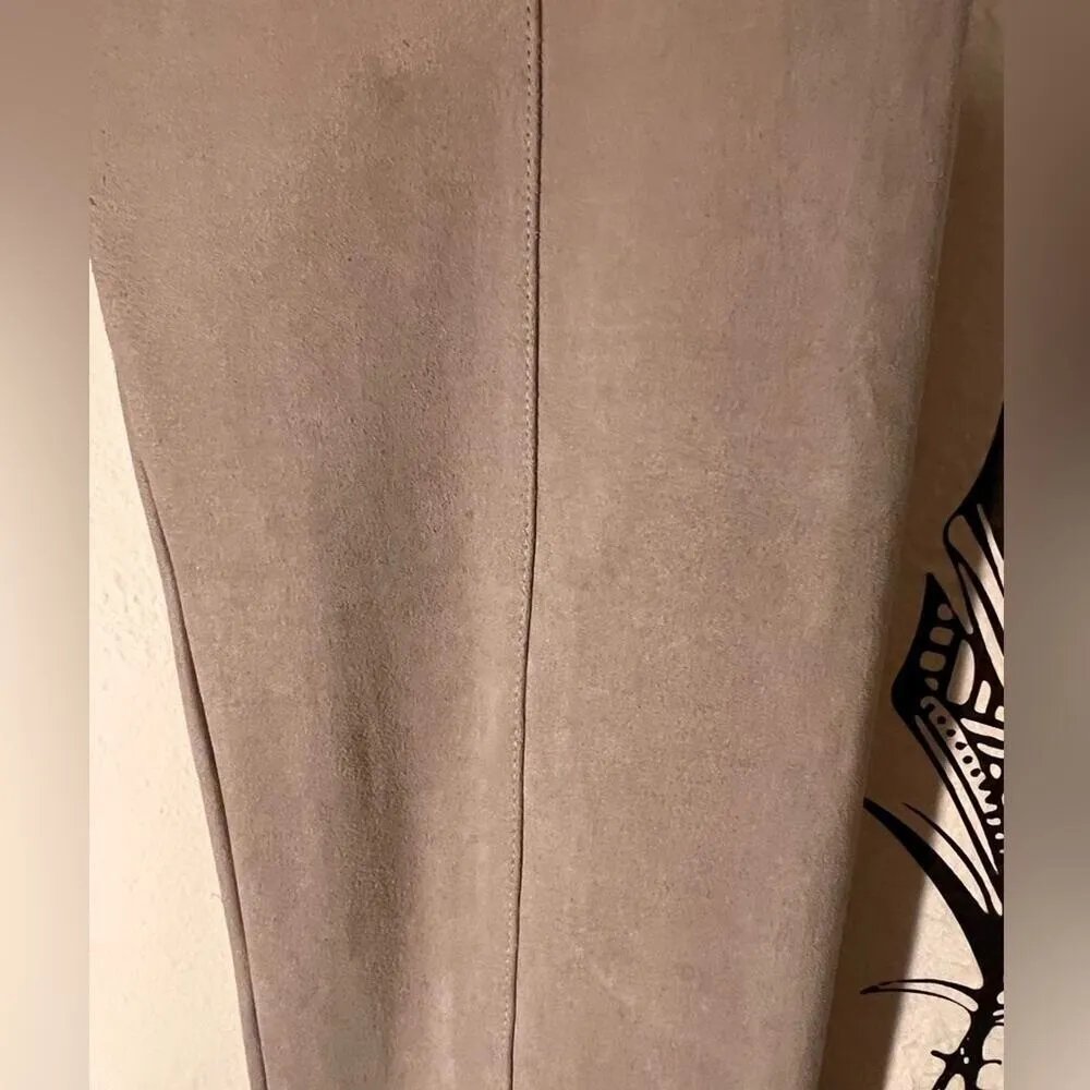 Bebe Faux Western Suede Leggings Pants Tan Zipper Women's Size‎ M - Image 6