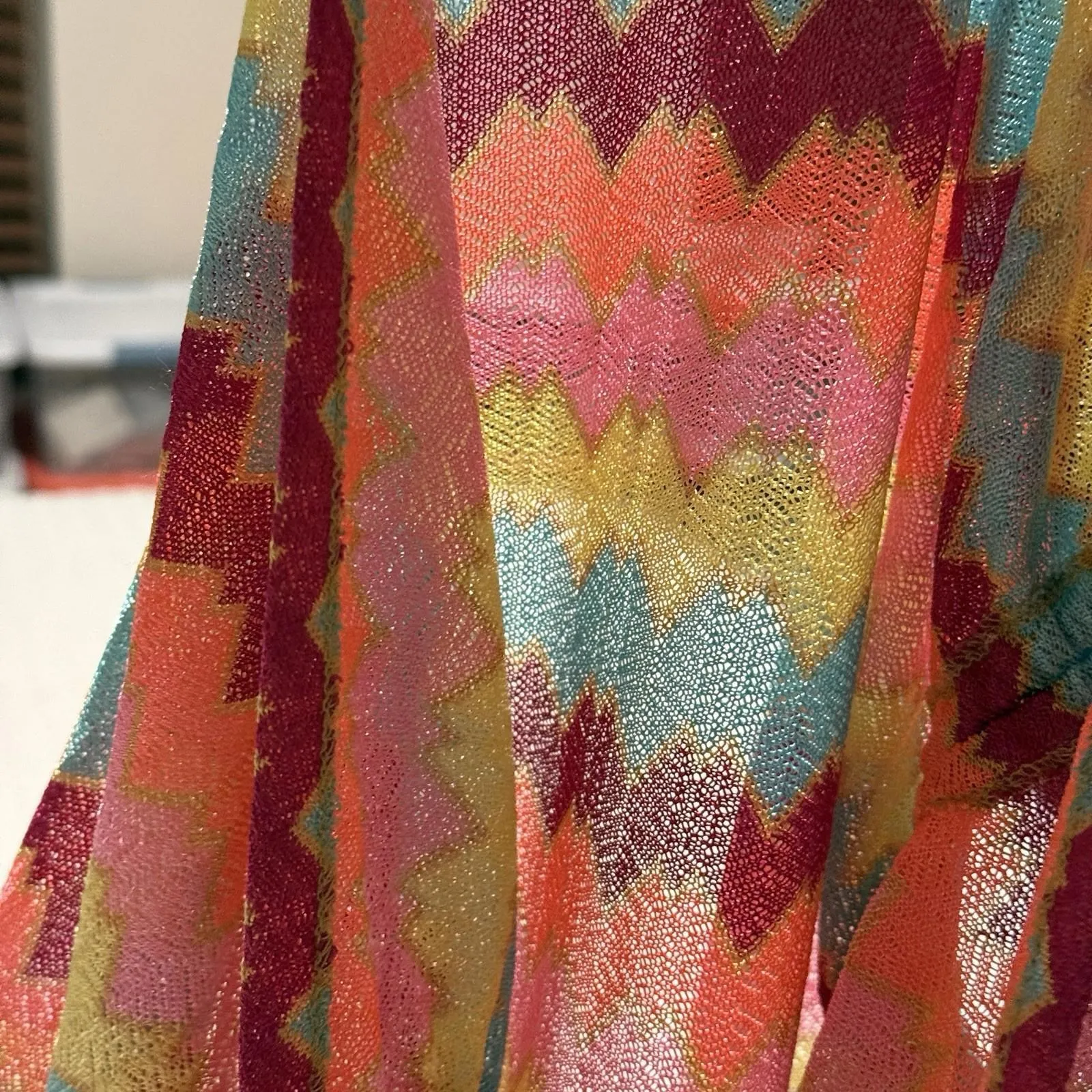 Luli Fama Cabana V Neck Chevron Cover Up Dress Sz M Medium Beach Wear - Image 14