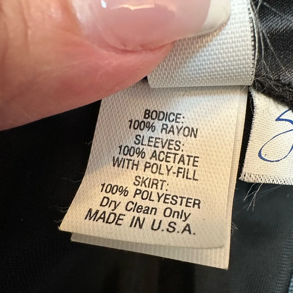 Vintage Southeastern 80’s Black Velvet Puff Sleeve Prom Gown Gothic Dress Size 2 - Image 12