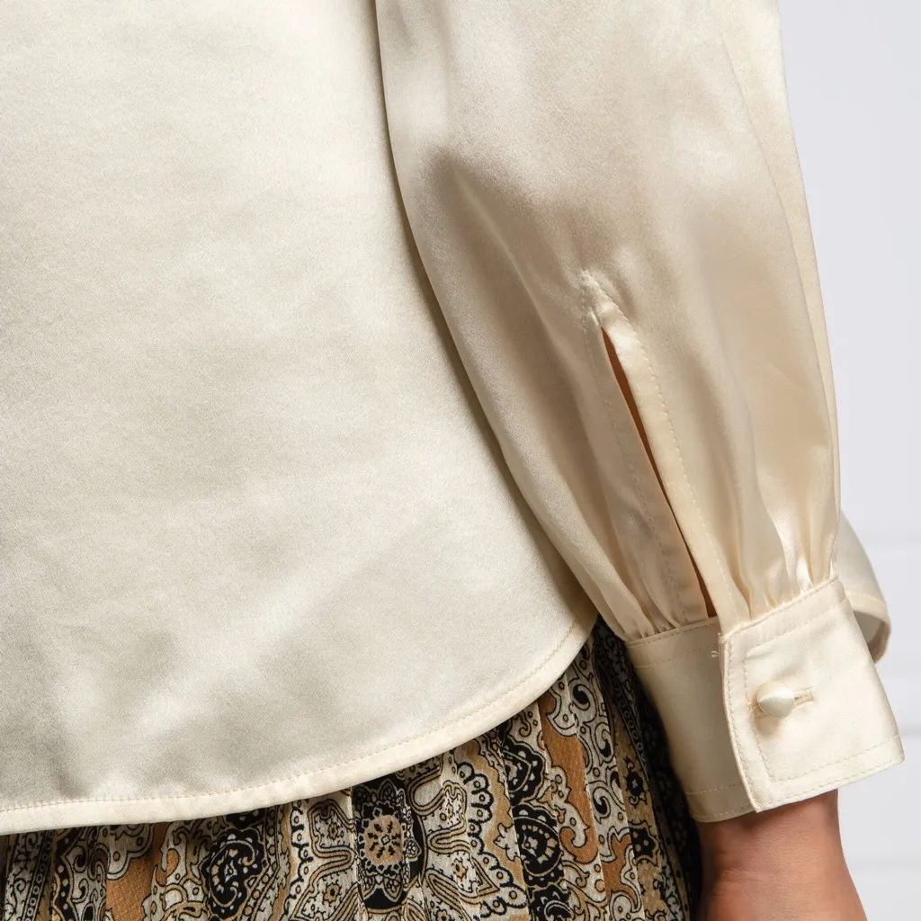 TORY BURCH SILK TIE NECK SHIRT size 12 - Image 5