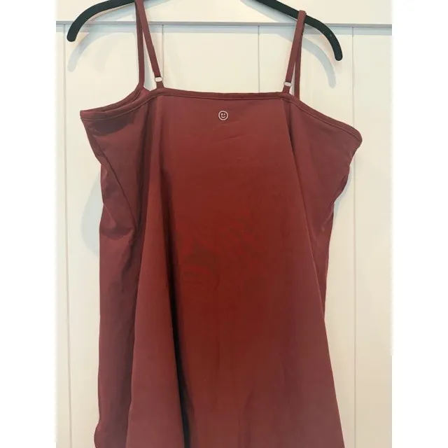 Gilly Hicks  Shelf Bra‎ Tank Top Burgundy Built In Support Adjustable Straps - Image 2