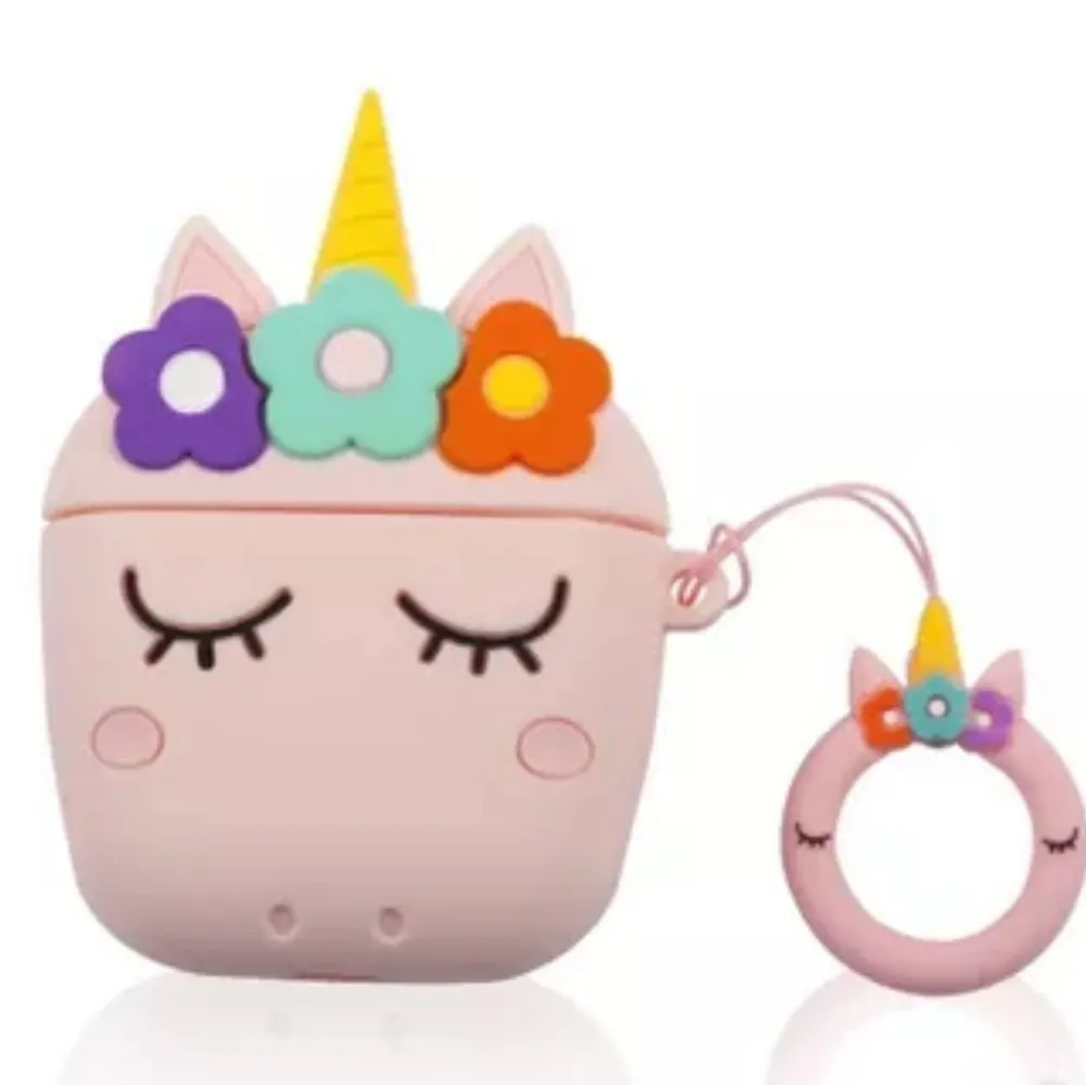 NWT! Unicorn Pink 3D Cartoon Airpod 1 & 2 Silcone Protective Case NEW - Image 2