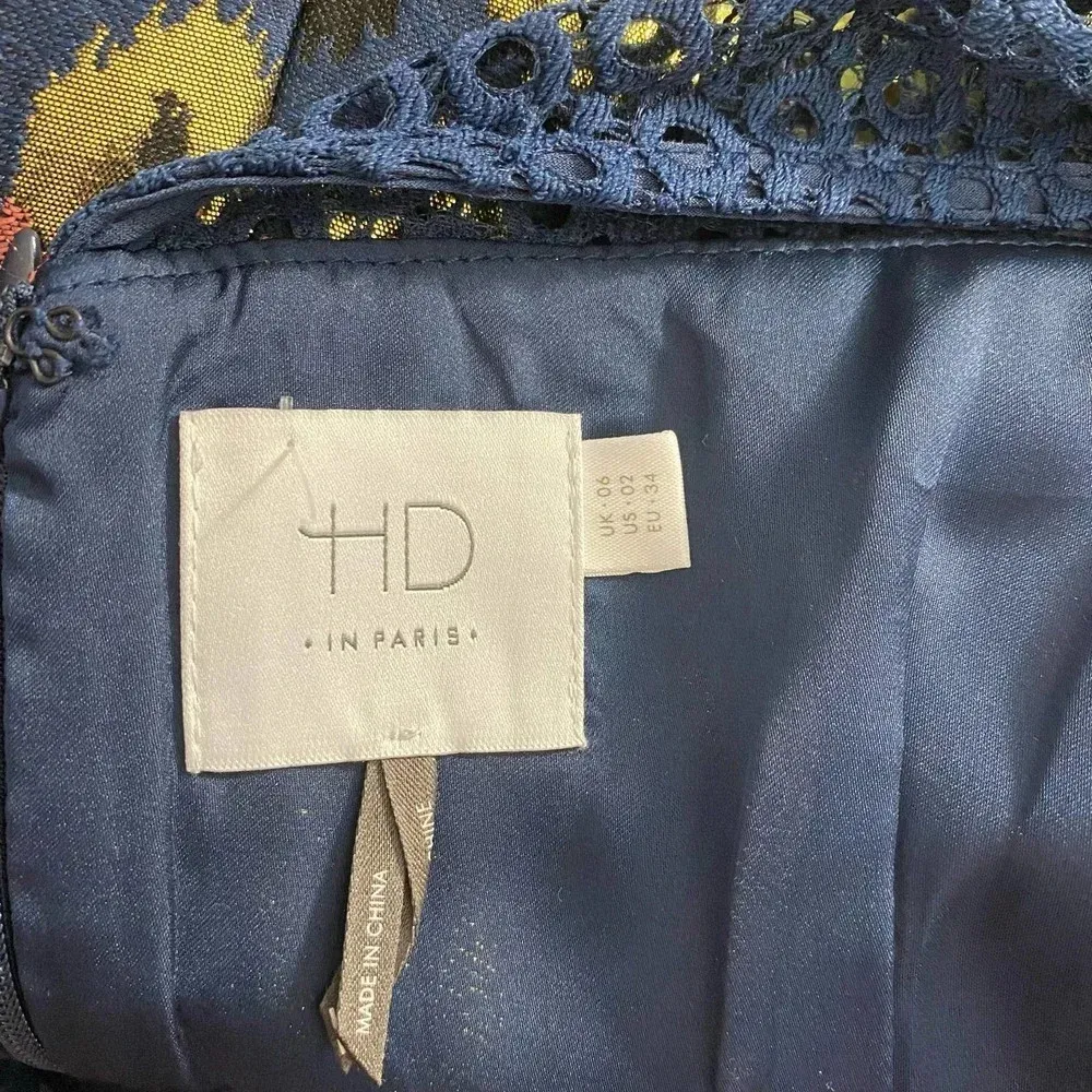 Anthropologie HD in Paris Yana Jacquard Top Blouse‎ Peplum Metallic Blue Size 2 - Image 11