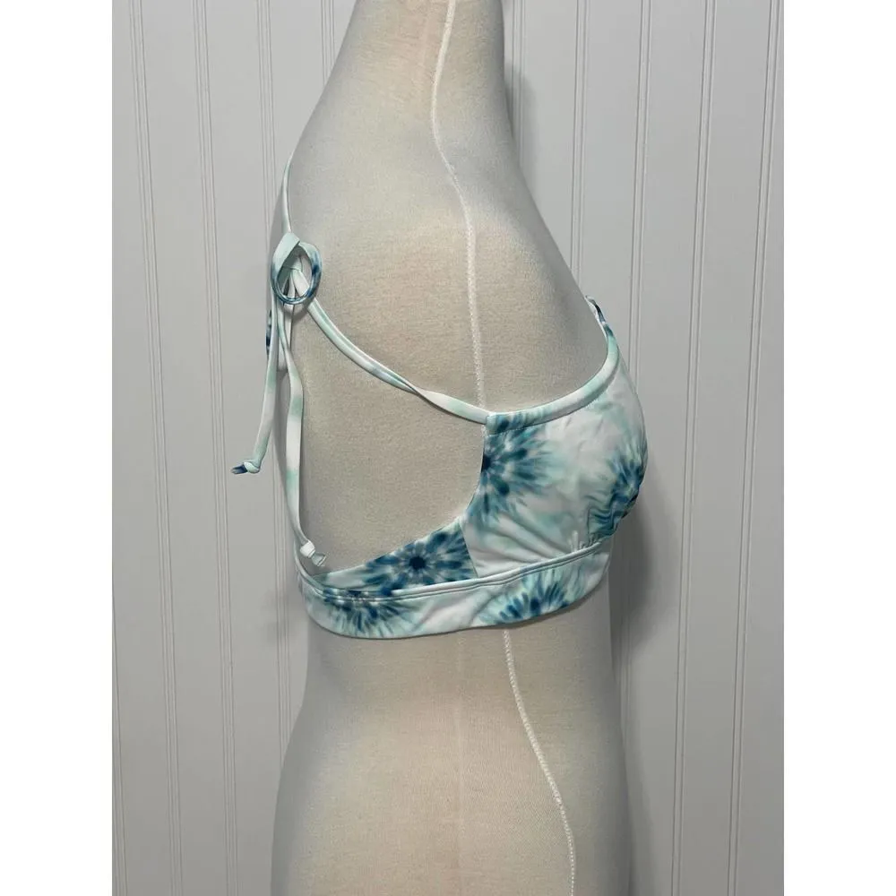 Devon Windsor Iryna One Shoulder Bathing‎ Suit Bikini Swim Top Blue White Medium White - Image 11