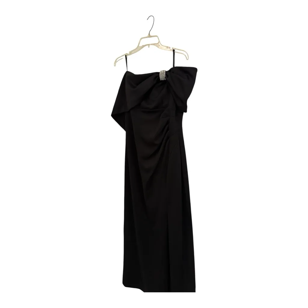 Eliza J  Black One-Shoulder Dress with Bow - Image 2