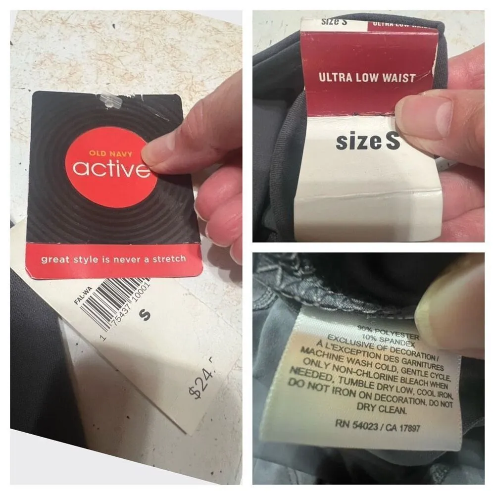 Old Navy Active Gray Low Waist Wide leg Pants Sz S NWT - Image 7