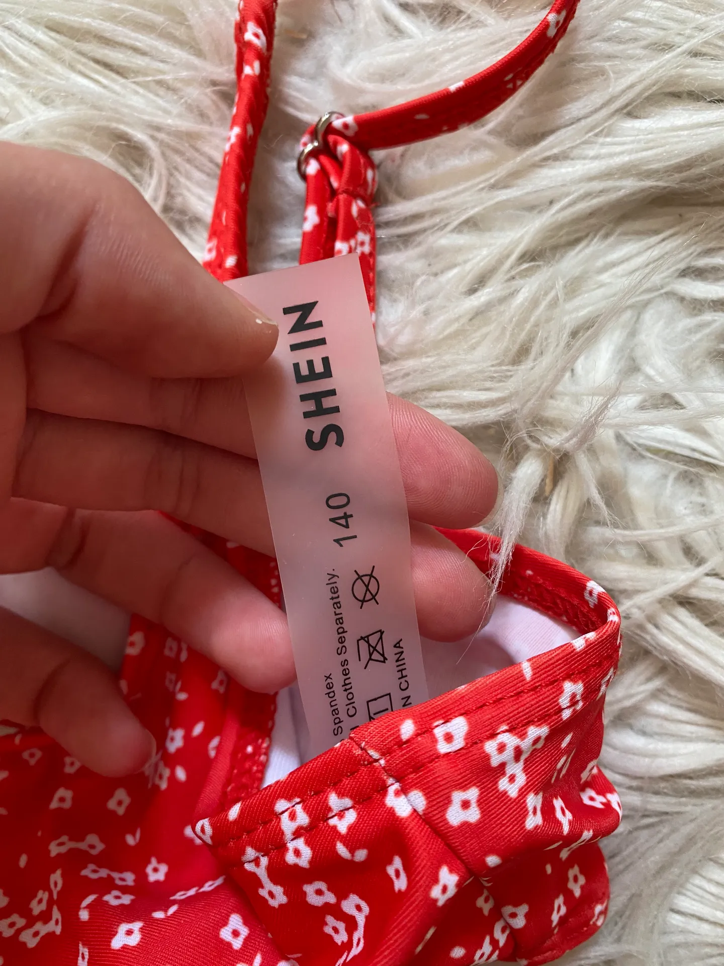 SheIn Red Floral Bikini - Image 3