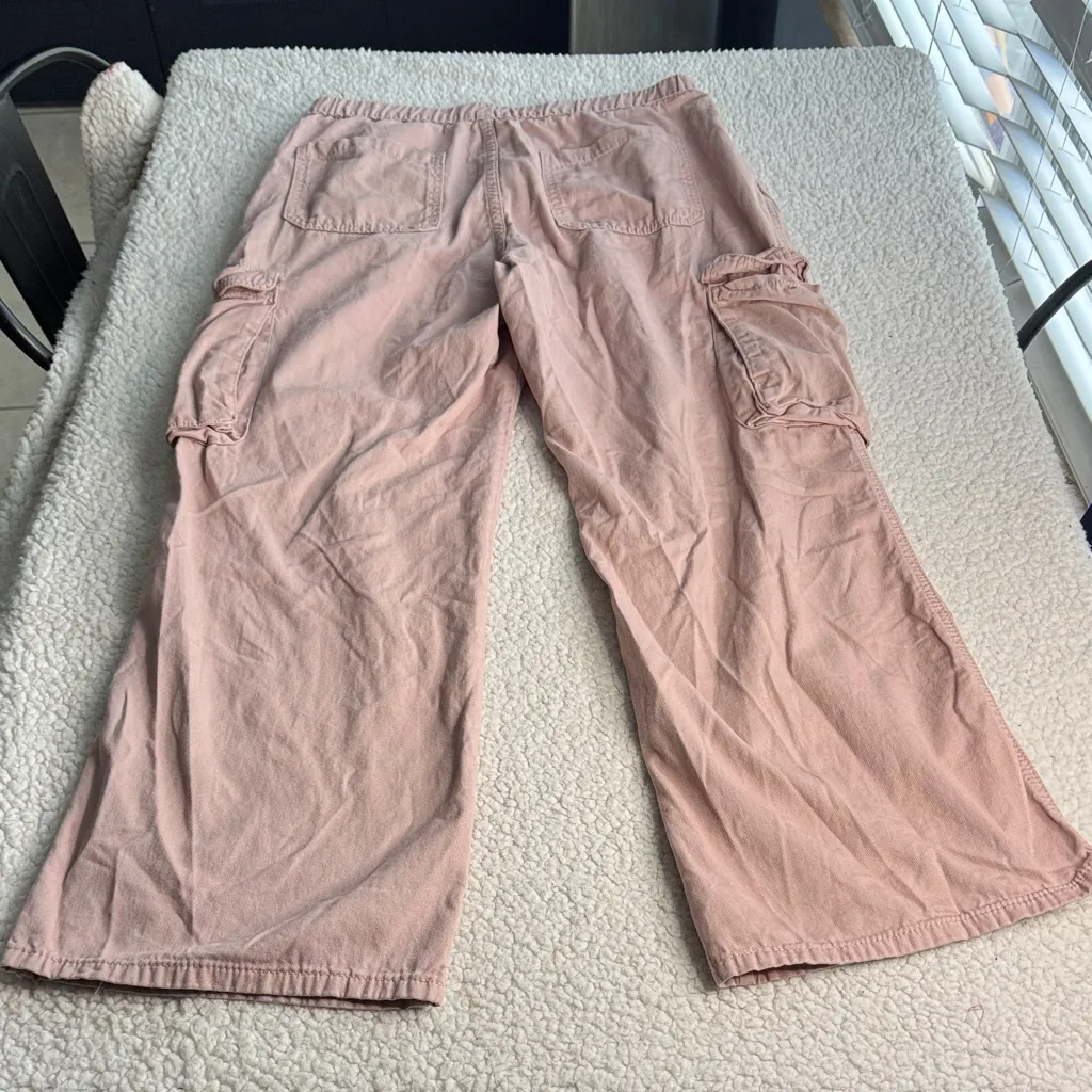 Blush Wide Leg Cargo Pants Pink Size L - Image 4