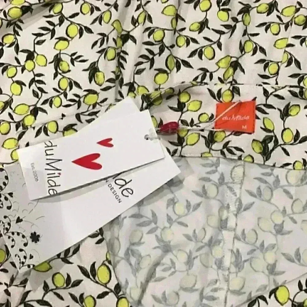 ⭐️ New with tags du Milde lemon print dress in size medium Yellow - Image 6