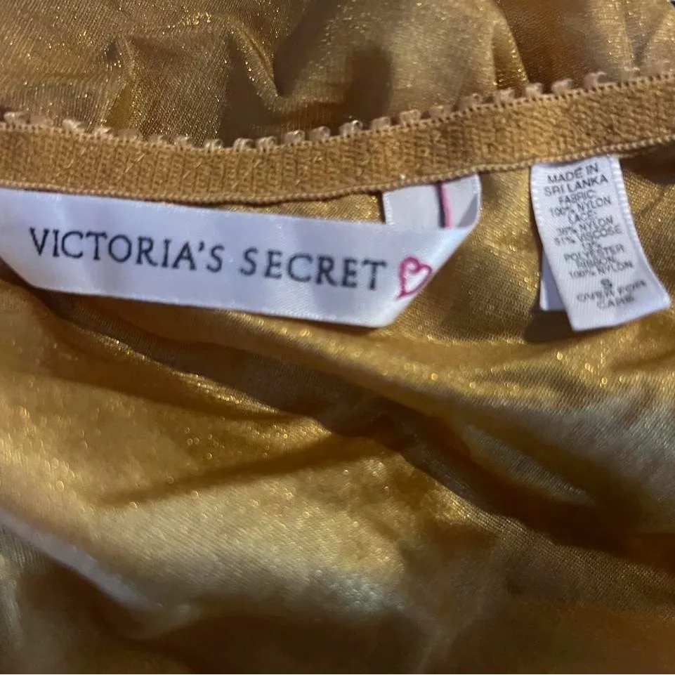 Rare Victoria's Secret Gold Lace Chemise - Image 5