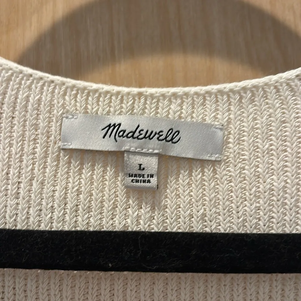 Madewell Sweater Cream Flare Sleeve Cotton Blend Size Large - Image 6