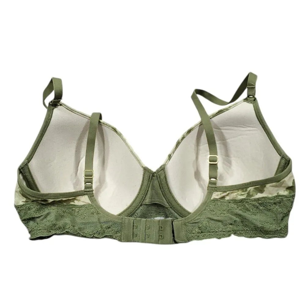 Natori Bliss Perfection Comfort Contour Underwire Bra Green 34C Sage Camo 721154 - Image 2