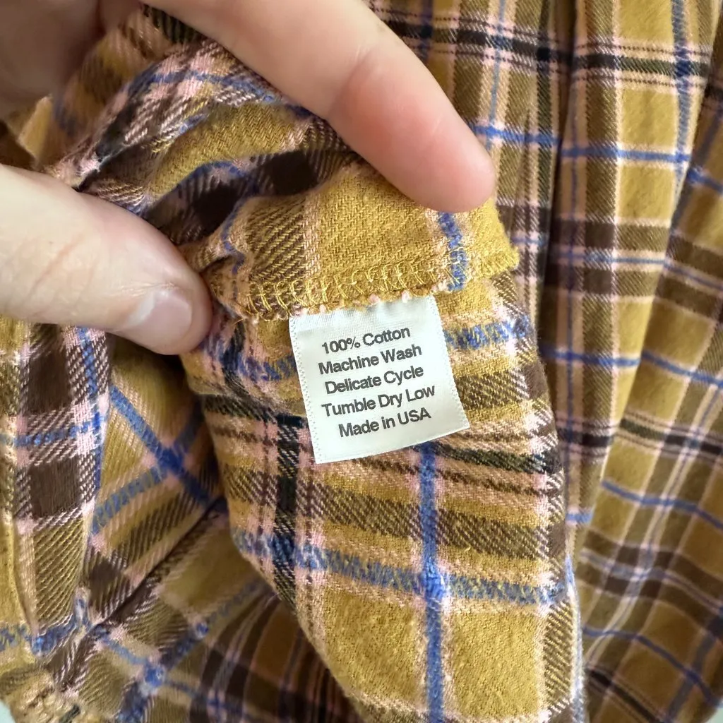 Jag Short Sleeve Blouse Size XS Color Yellow Blue/Purple - Image 6