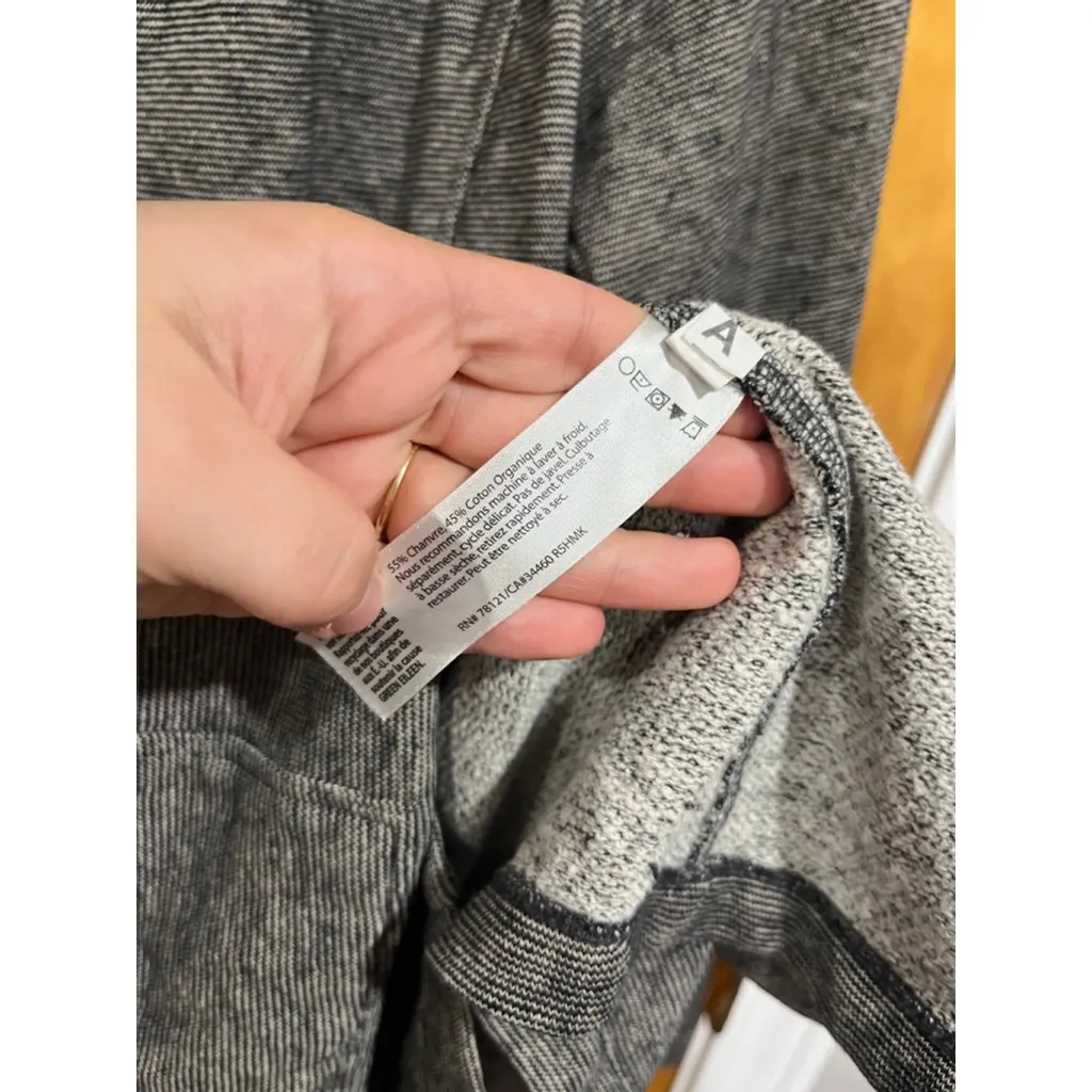 Eileen Fisher Cozy Hemp & Organic Lagenlook Cotton Microstripe Jacket Size Large - Image 3