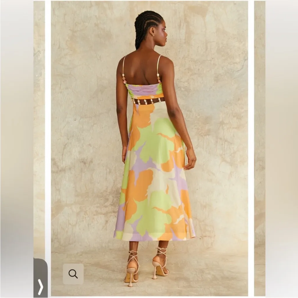 Amur Georgie Beaded Waist Midi Dress size 8 - Image 2