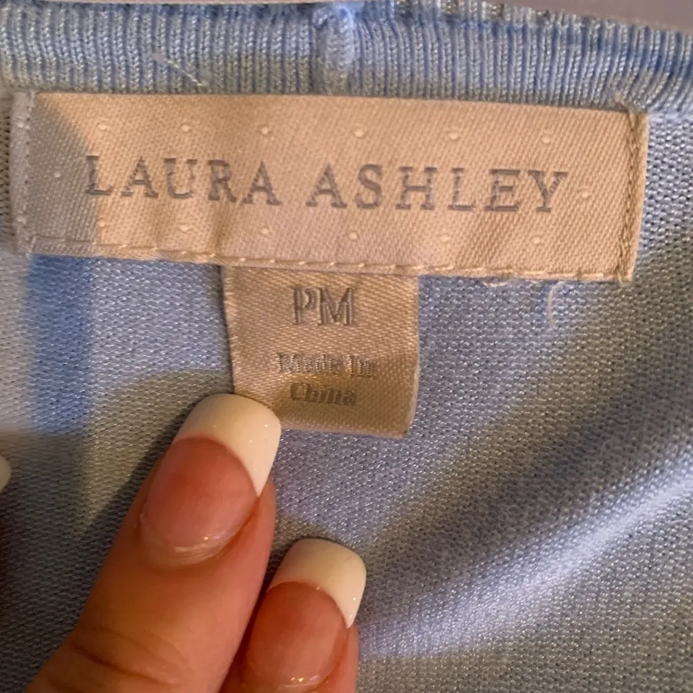 LAURA ASHLEY Sky Blue Tie Dye Cardigan Medium Petite - Image 5