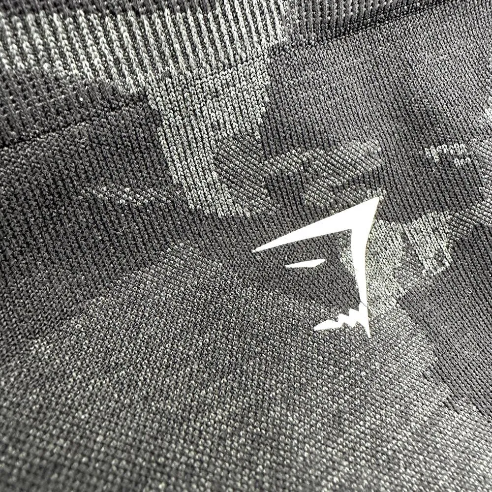 Gymshark Adapt Camo Seamless Leggings High Waisted Logo Athletic Black Large - Image 2