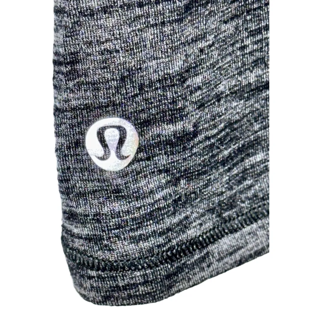 Lululemon Interval Long Sleeve Black Grey Ruched V-Neck Long Sleeve Shirt Size 4 - Image 9