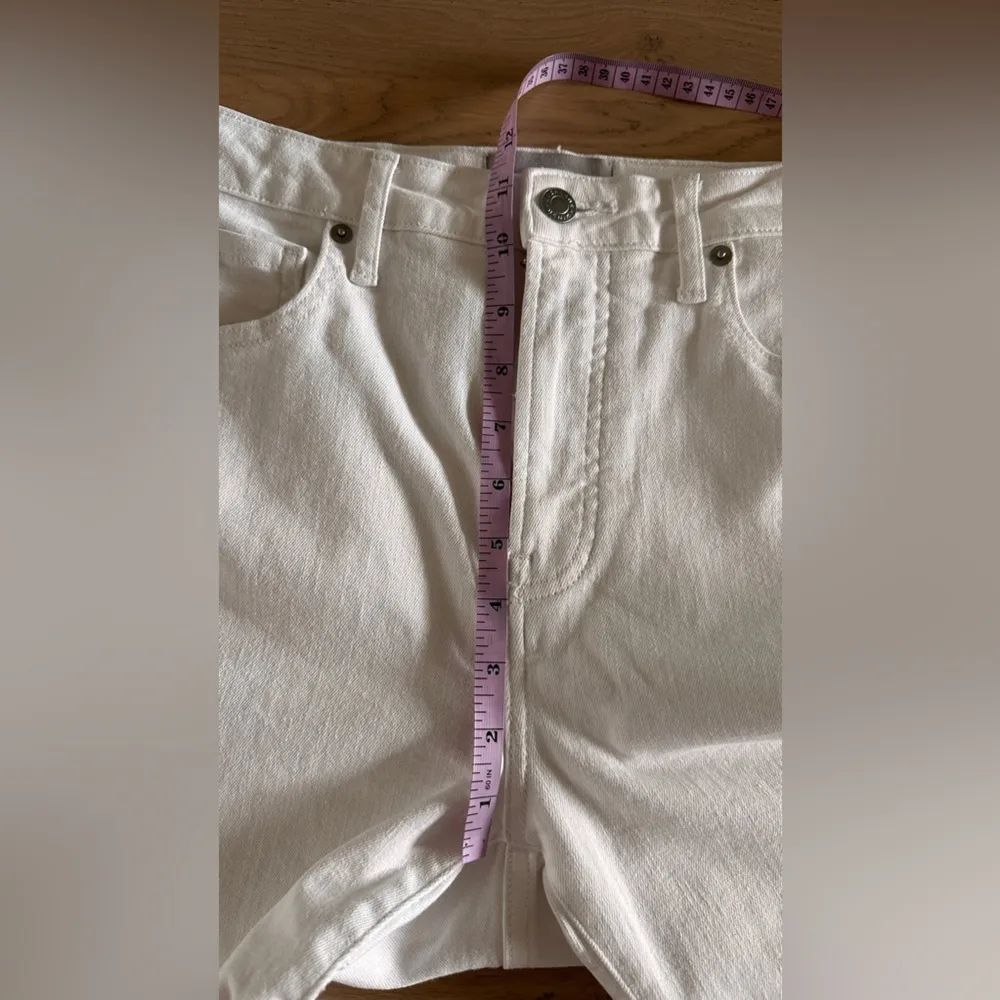 Everlane the curvy high-rise skinny jeans white denim size 29 cropped - Image 9