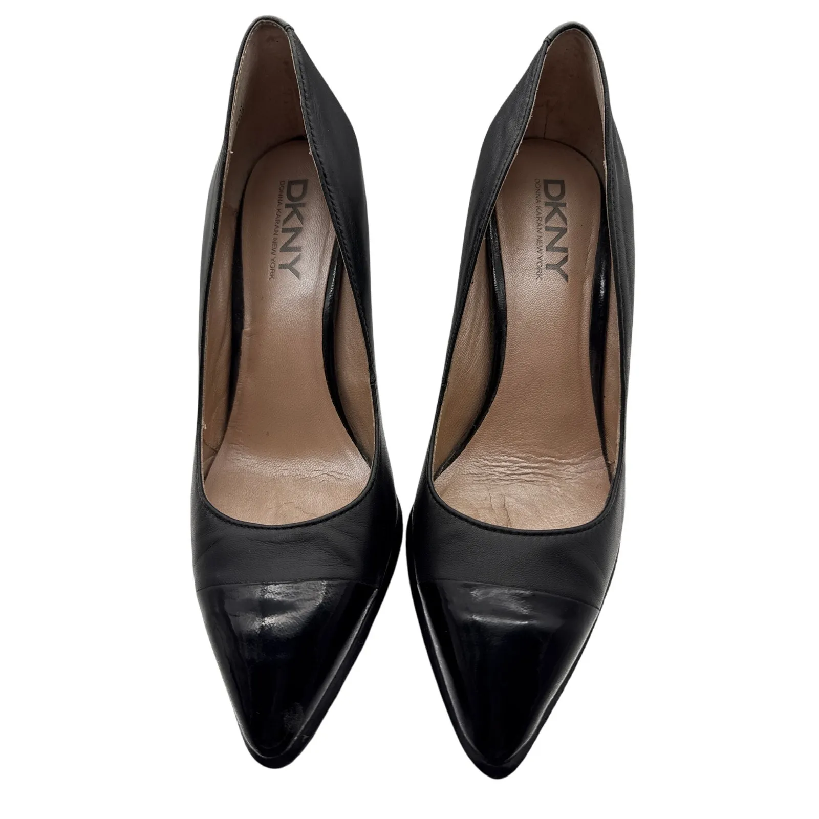 DKNY Shay Leather & Patent Black High Heel Pumps Size 8.5 - Image 3