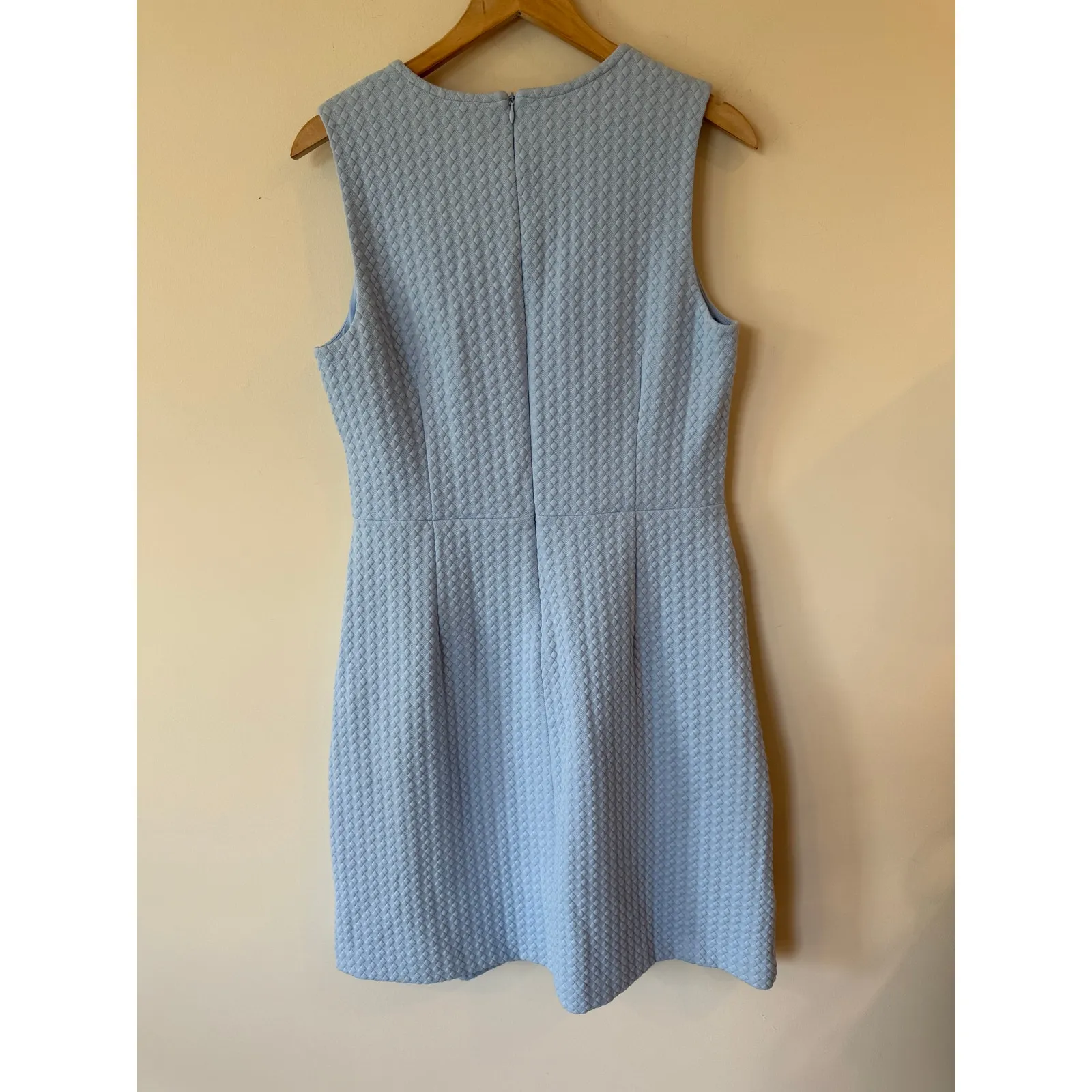 Boden Sleeveless Textured Sheath Mini Dress Pastel Blue Women's Size 12 Regular - Image 3