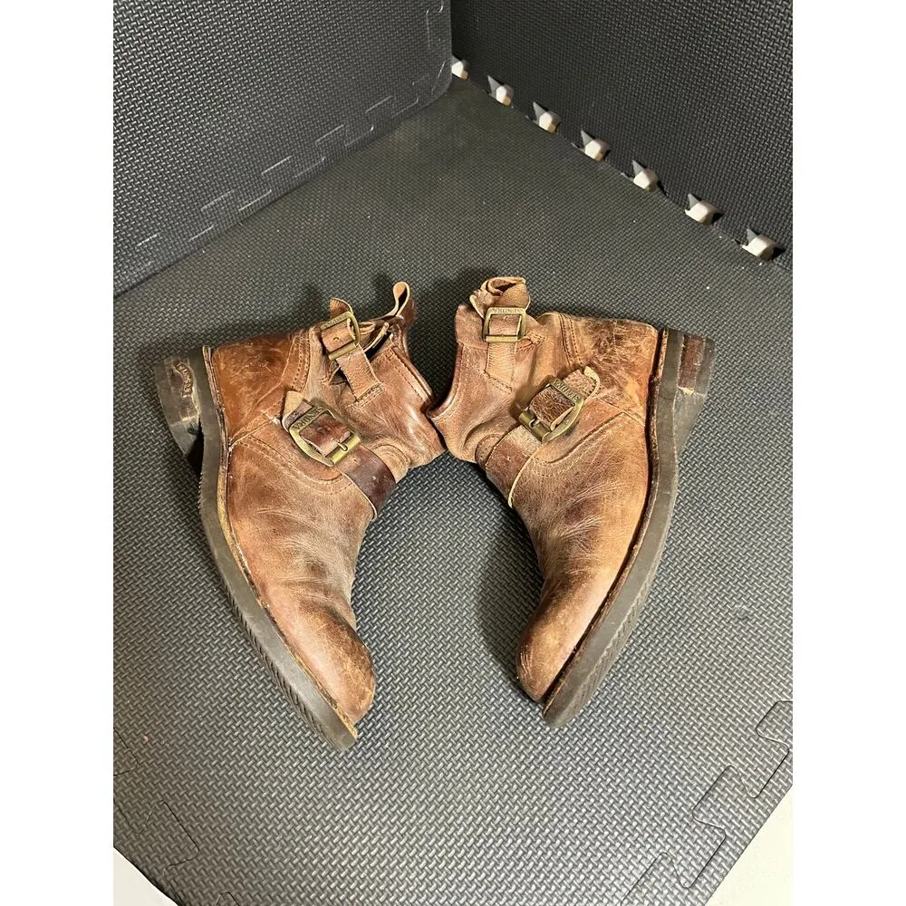 Sendra Boots Womens Western Ankle Leather Slouchy Block Heel Cowboy Brown 39 Size 8 - Image 4