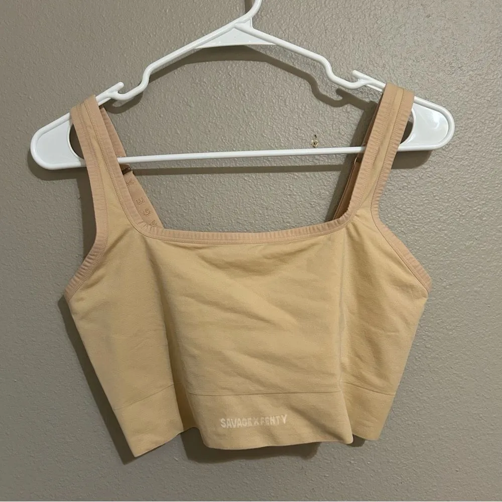 Savage X Fenty neutral seamless scoop neck lounge bralette women’s plus size 2X Tan - Image 2