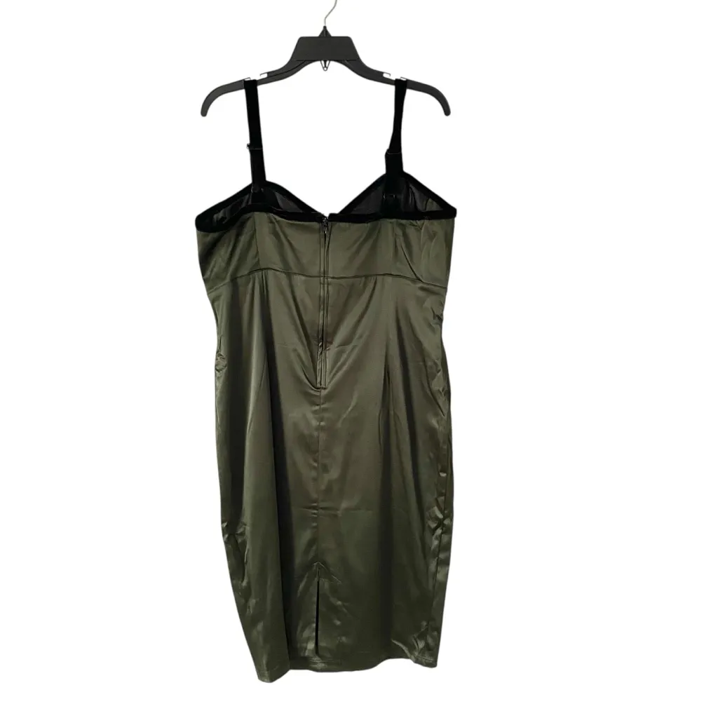 Deadly Dames NWTs Olive Green Black Lace Velvet Trim Wiggle Dress size 2X - Image 5