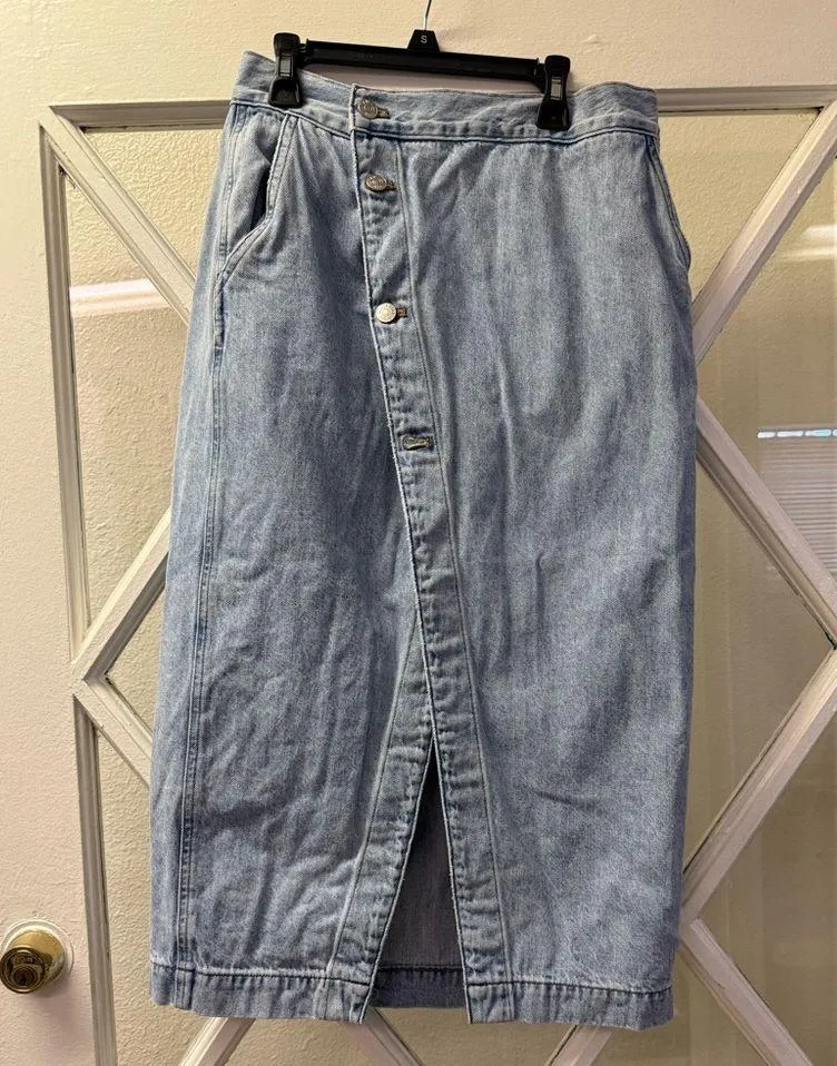 Madewell Denim Button-Front Midi wrap Skirt - Image 2