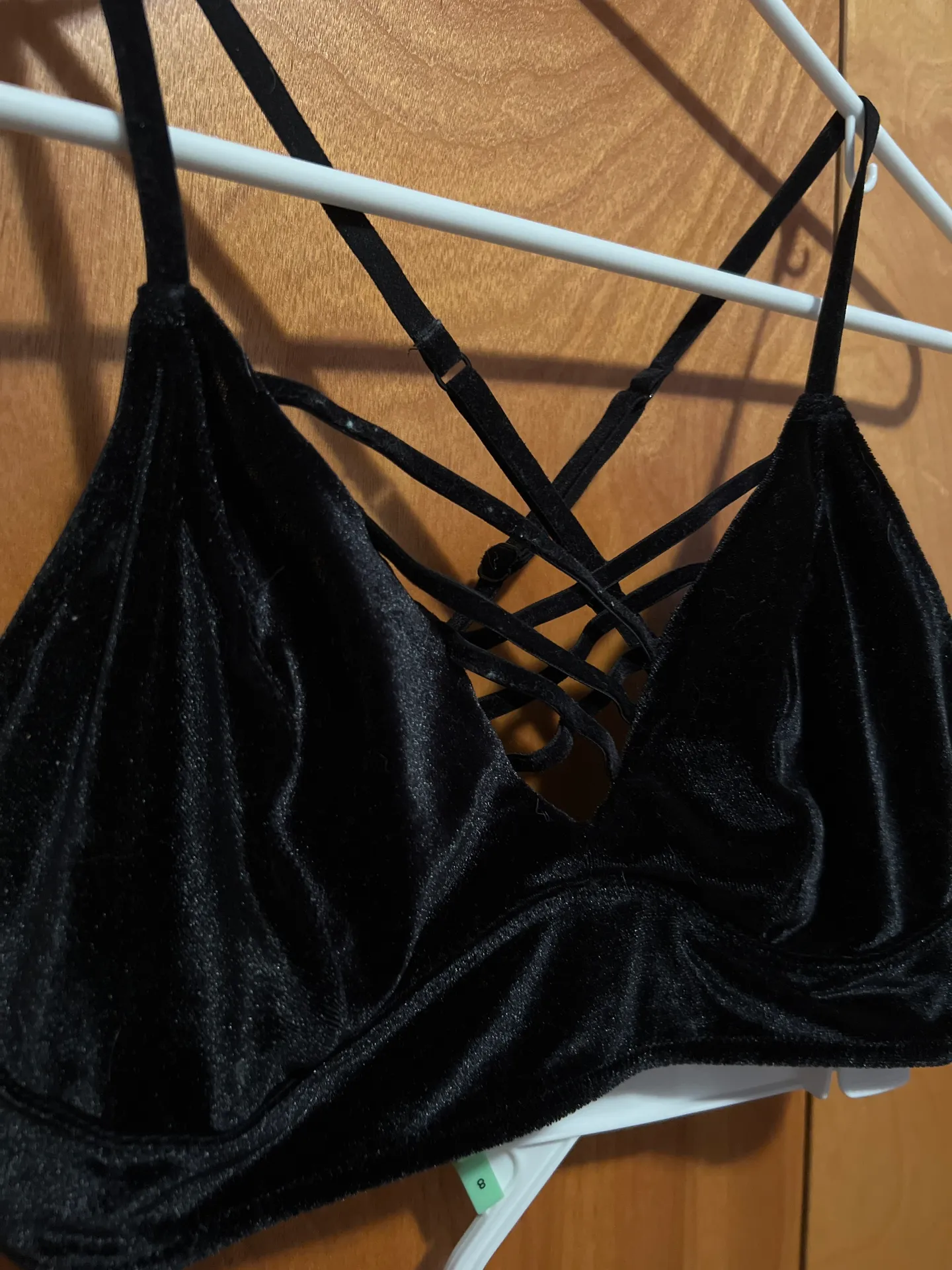 Xhileration Velvet Black Bralette - Image 4
