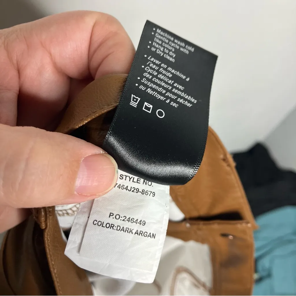 Paige Claudine ankle flare faux leather pants brown caramel women’s size‎ 32 - Image 9