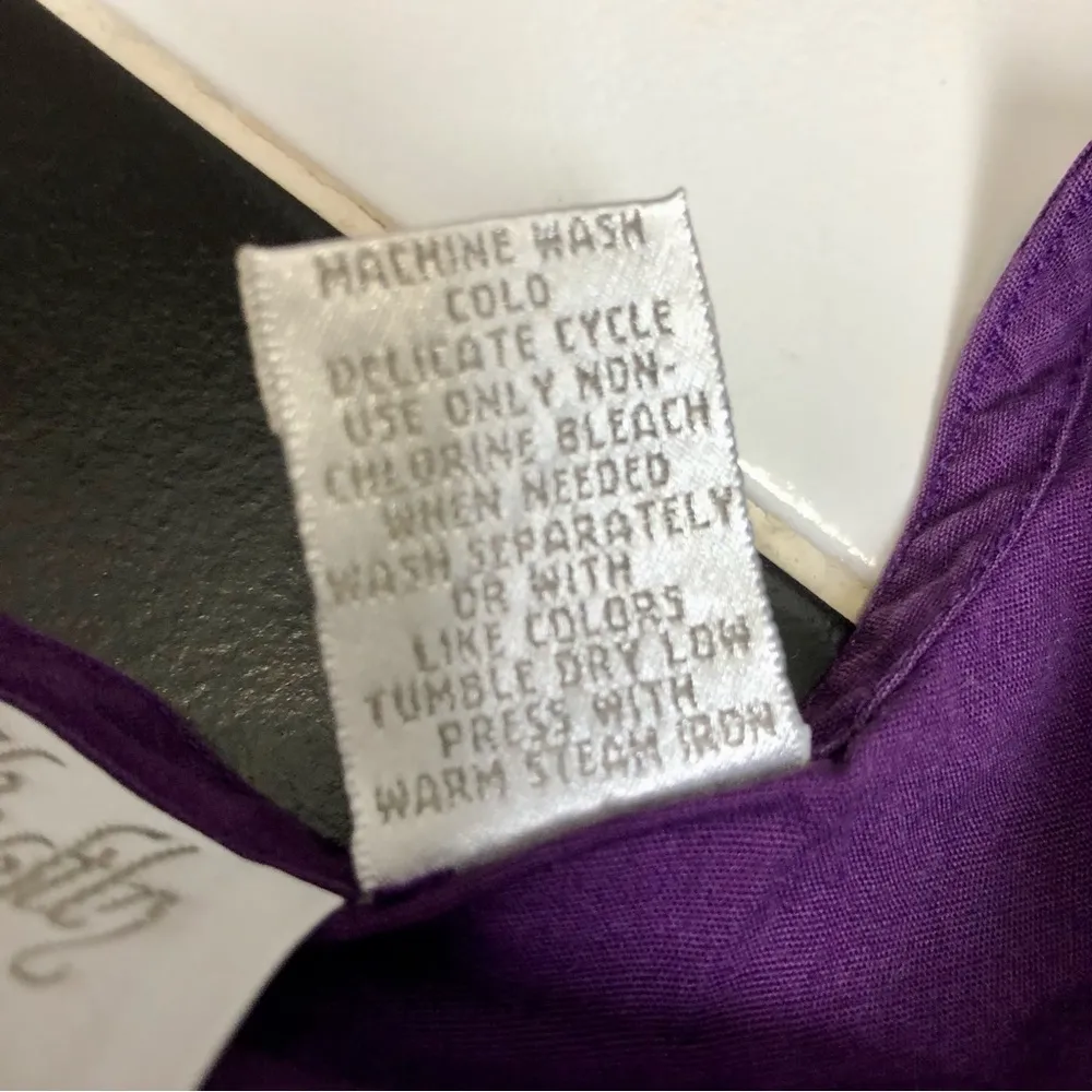 Vintage 70s Embroidered Midi Dress Parrot Bird Floral Oversized Mexican Tropical Purple - Image 10