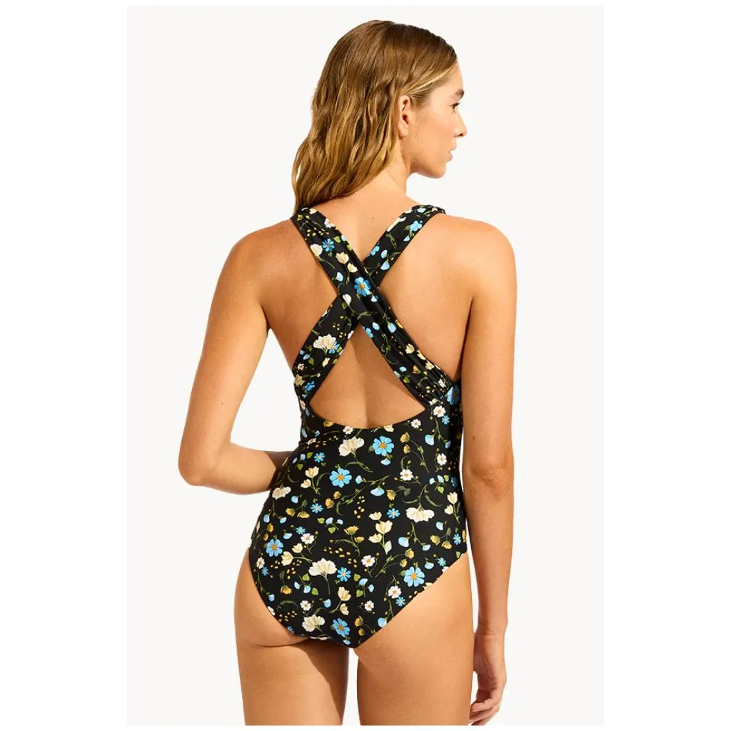 SEAFOLLY Cross Back One-Piece Swimsuit in Black Size 8 US / 12 AU NWT - Image 3