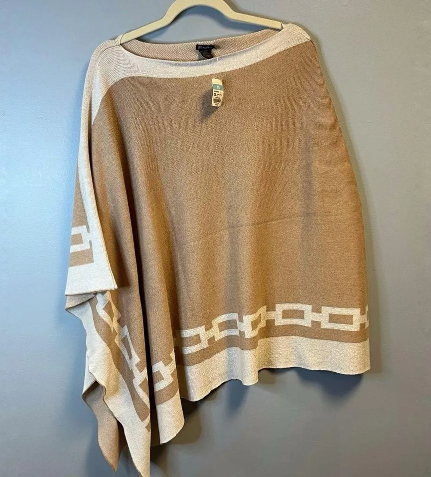 J. McLaughlin Knit Maud Poncho in Latte & Heathered Oatmeal One Size NWT - Image 12