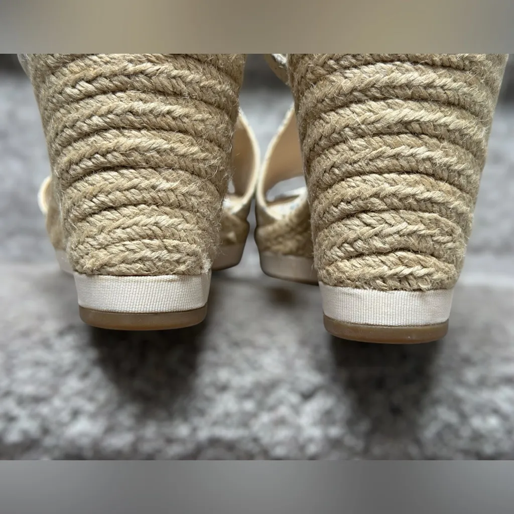 NEW Cole Haan Leather Snakeskin Cloudfeel Espadrille Wedge Sandals Women’s 7 - Image 14