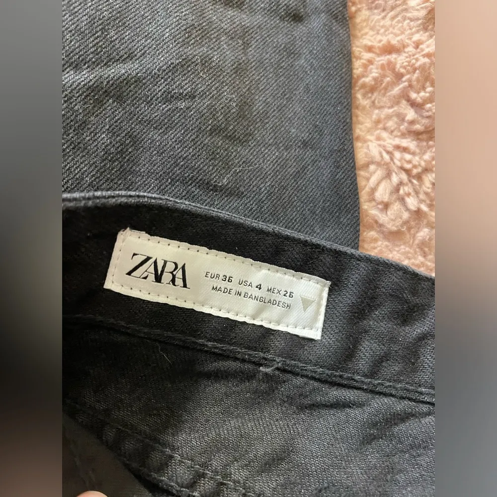 NWT ZARA Women's Black High Waisted Full Length Wide Leg Jeans - Image 9