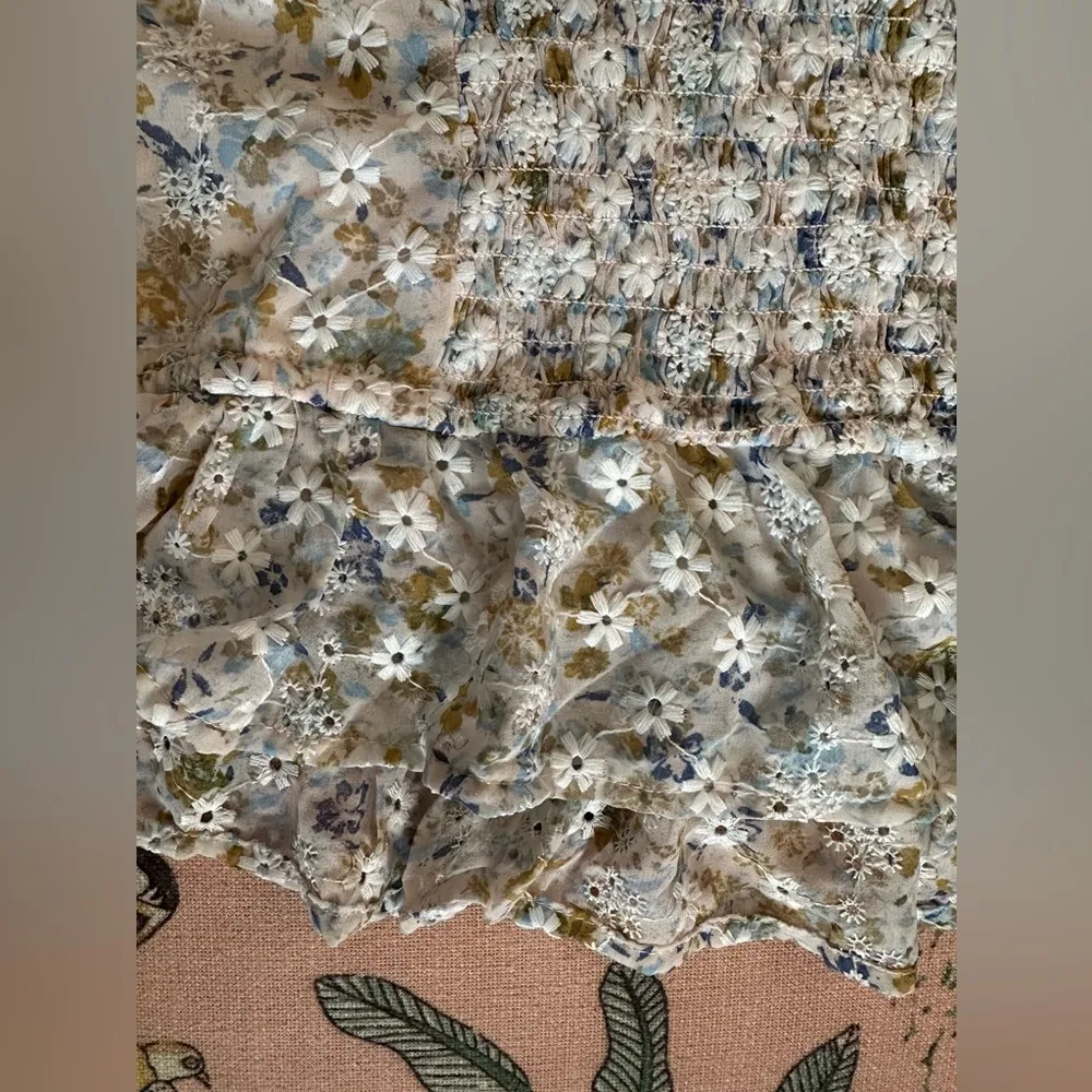 White Floral Lace Corset Style Wild Fable Stretch Daisy Coquette Tank Top M - Image 8