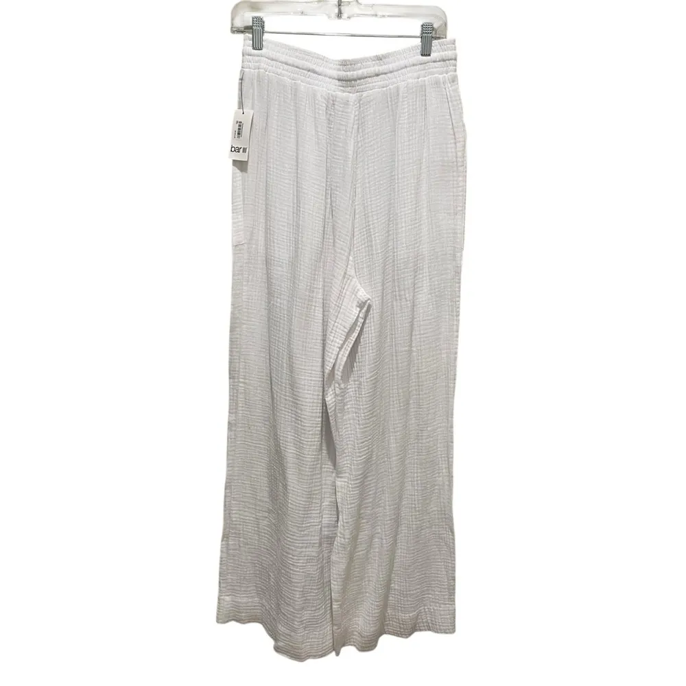 Bar III White Gauze Wide-Leg Pants Women’s Size Large New with Tags - Image 5
