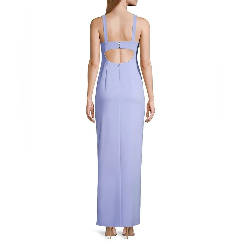 Aidan Mattox Sleeveless Cutout Column Gown in Baby Blue, Size 4 NEW w/Tag $220 - Image 4