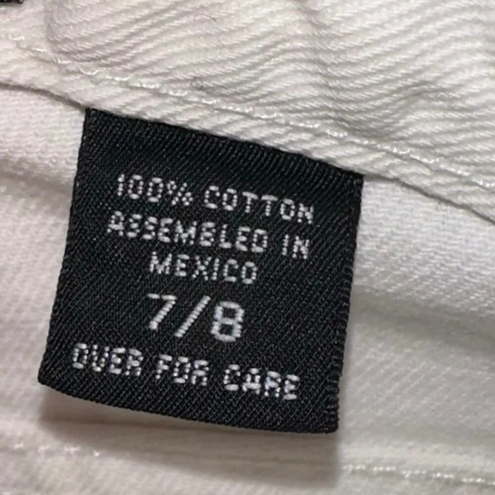 Express Bleus White Cut Off Denim Shorts - Image 4