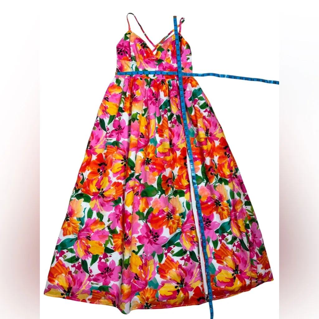 Showpo 100% Cotton Sexy Vibrant Floral Maxi Dress in Pink and Yellow SZ 4 - Image 14