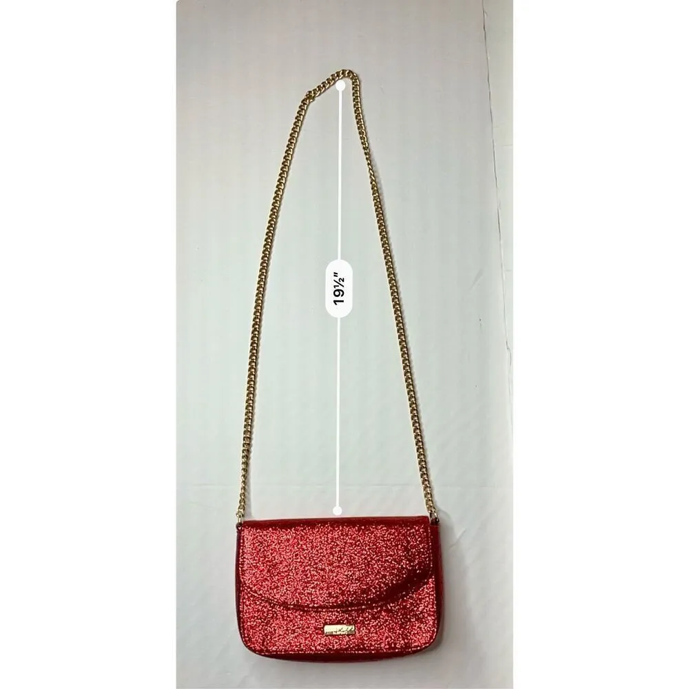 Jimmy Choo Parfume‎ Red Glitter Good Chain Clutch Shoulder Handbag COA - Image 9
