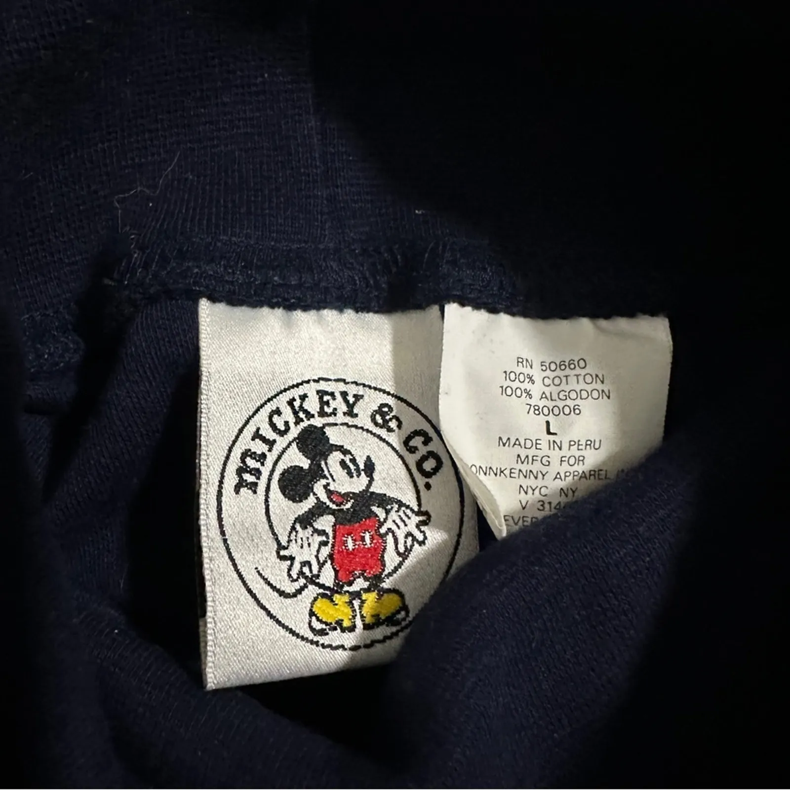 Mickey & Co Disney Mickey‎ Mouse Embroidered Turtleneck Long Sleeve Shirt Sz L Blue Size L - Image 4