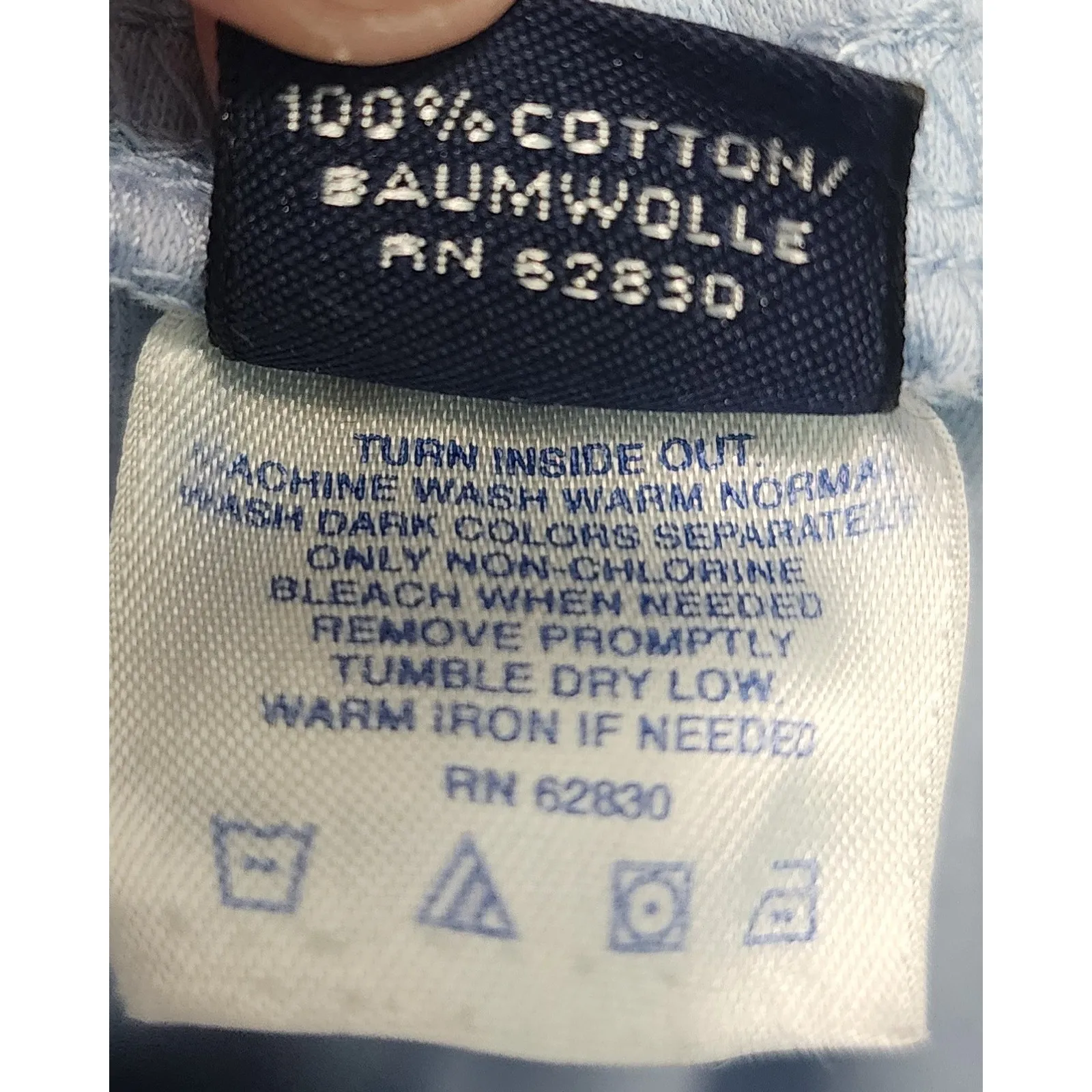 Lands End Light Blue Cotton Lounge Pants Size M 10 12 Elastic Waist Pockets - Image 6